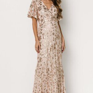 Baltic Born Esme Sequin Dress | Rose Gold Size LL
